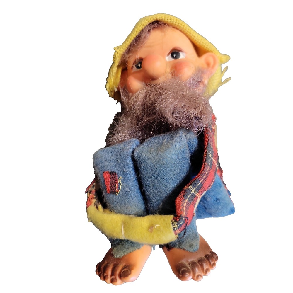 Vtg Hillbilly Hobo Knee Hugger Pixie Elf Shelf Sitter Ornament FLAWS